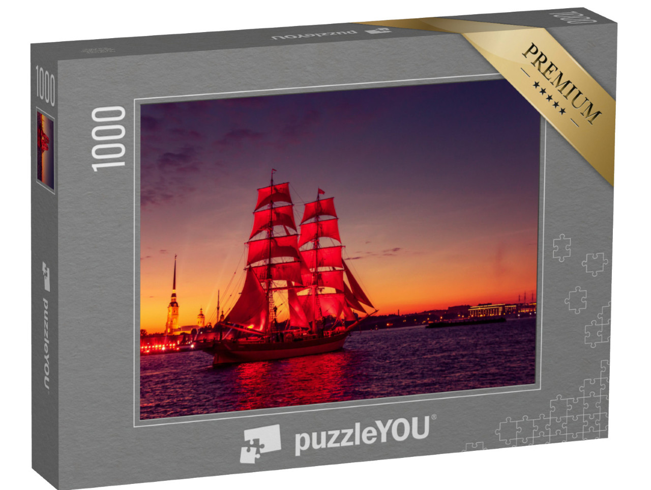 puzzle 1000 dílků „Loď s šarlatovými plachtami, Petrohrad“