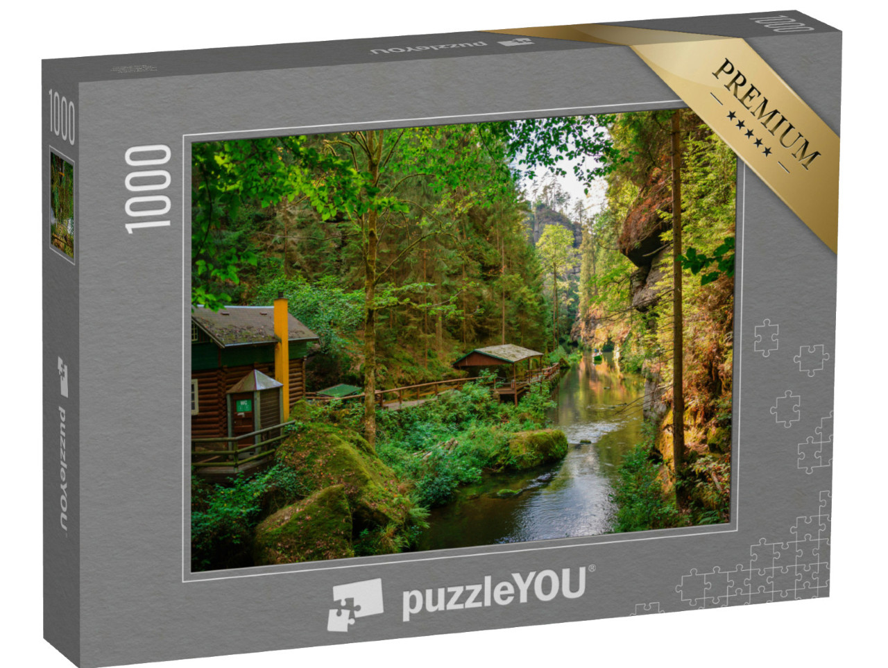 puzzle 1000 dílků „Edmundova soutěska, Hřensko, České Švýcarsko, Česká republika“