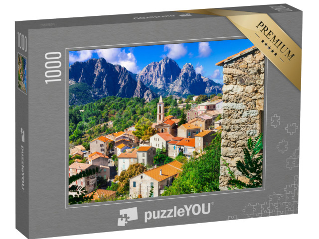 puzzle 1000 dílků „Evisa: malebná horská vesnice na Korsice“