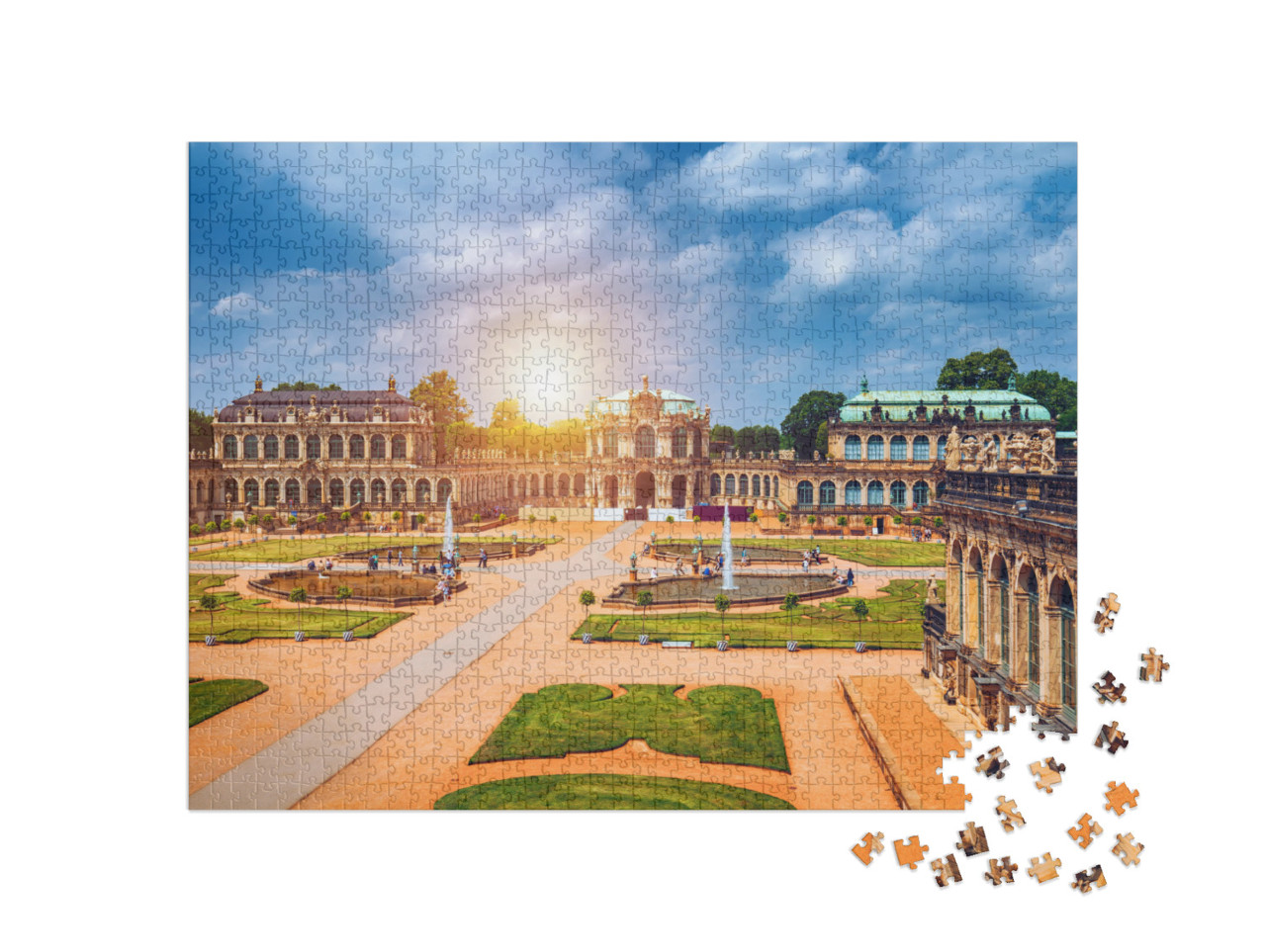 puzzle 1000 dílků „Drážďanský Zwinger, Drážďanská galerie umění, Sasko, Německo“