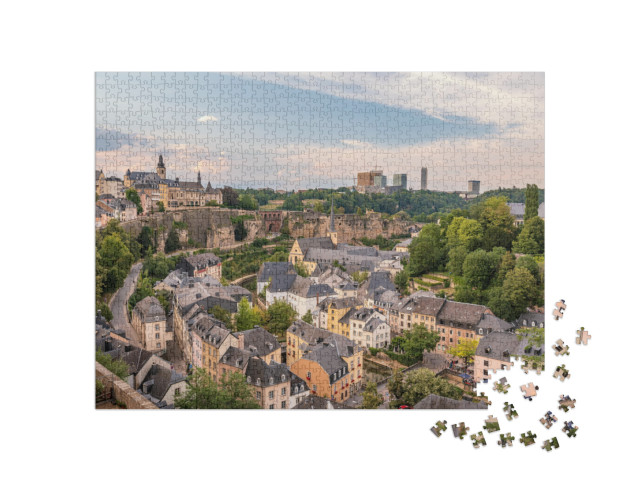 puzzle 1000 dílků „Čtvrť Grund v Lucemburku“