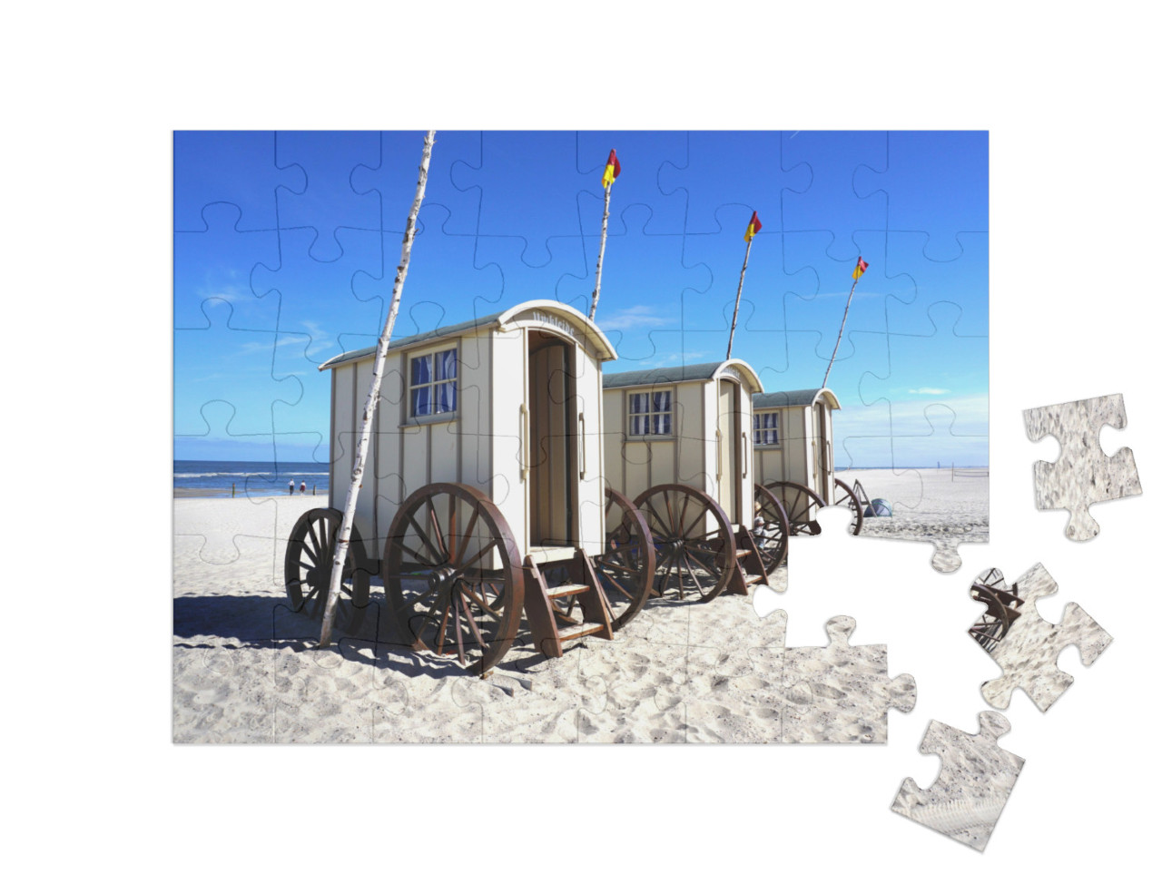 puzzle 48 dílků „Koupací vozík na Norderney, Německo“