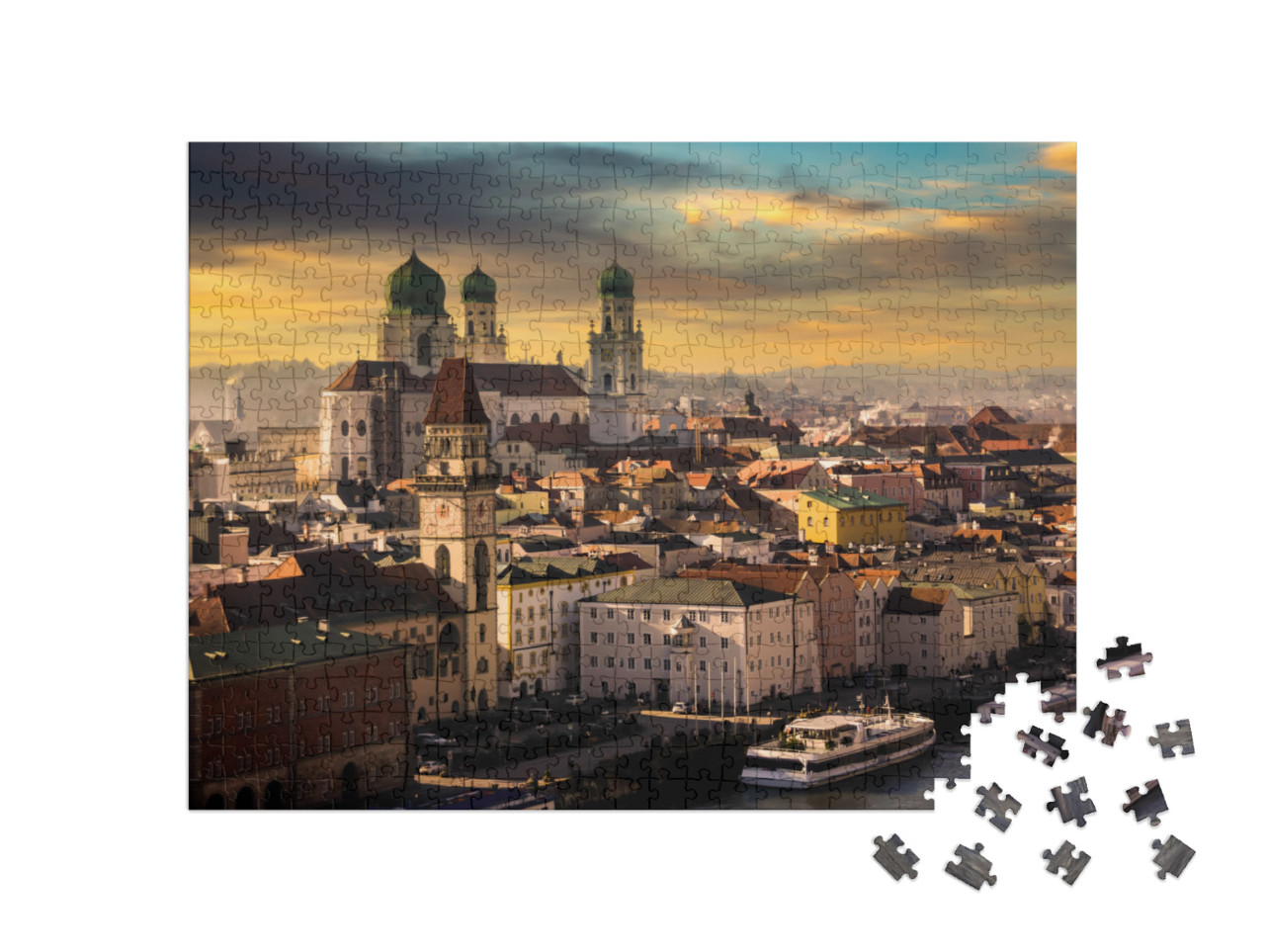 puzzle 500 dílků „Pasov na Dunaji, Německo“