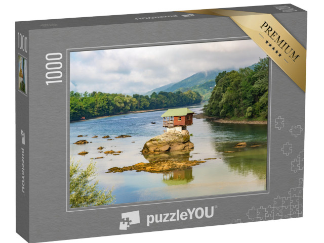 puzzle 1000 dílků „Dům na řece Drina u Bajiny Basta, Srbsko“
