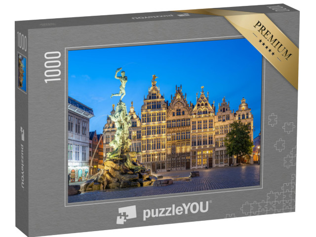 puzzle 1000 dílků „Grote Markt v noci, Antverpy, Belgie“