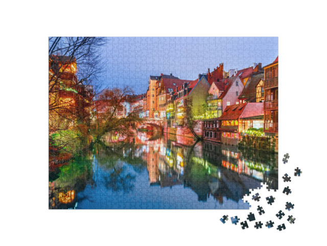 puzzle 1000 dílků „Historické staré město Norimberk na Pegnitzu, Německo“