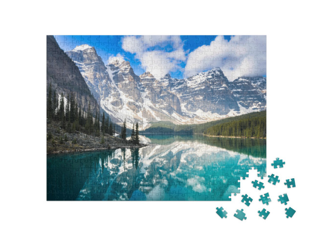 puzzle 500 dílků „Jezero Moraine, Skalisté hory, Kanada“