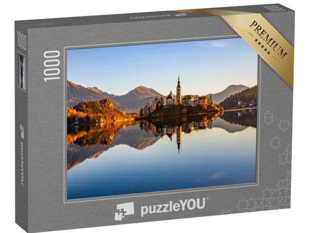 puzzle 1000 dílků „Slovinské jezero na podzim“