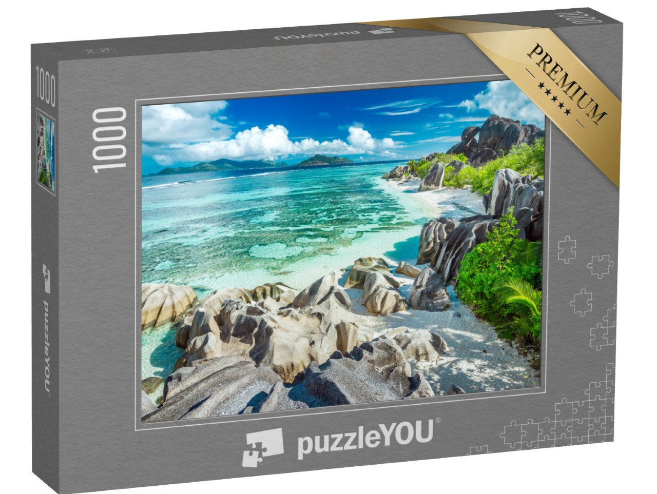 puzzle 1000 dílků „Anse Source D'Argent - nejkrásnější pláž na Seychelách“