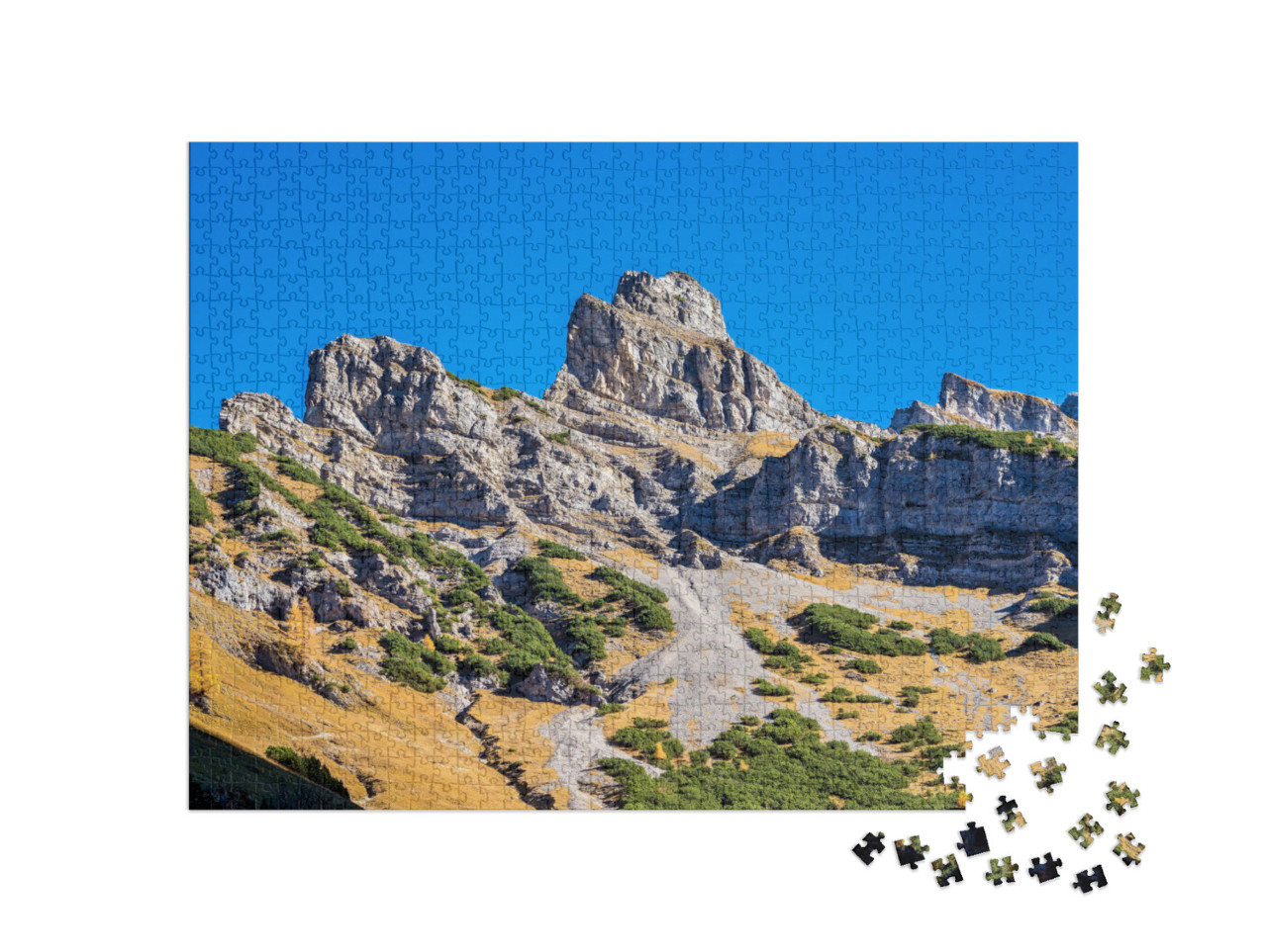 puzzle 1000 dílků „Javory u Ahornboden, Karwendelgebirge, Tyrolsko, Rakousko“