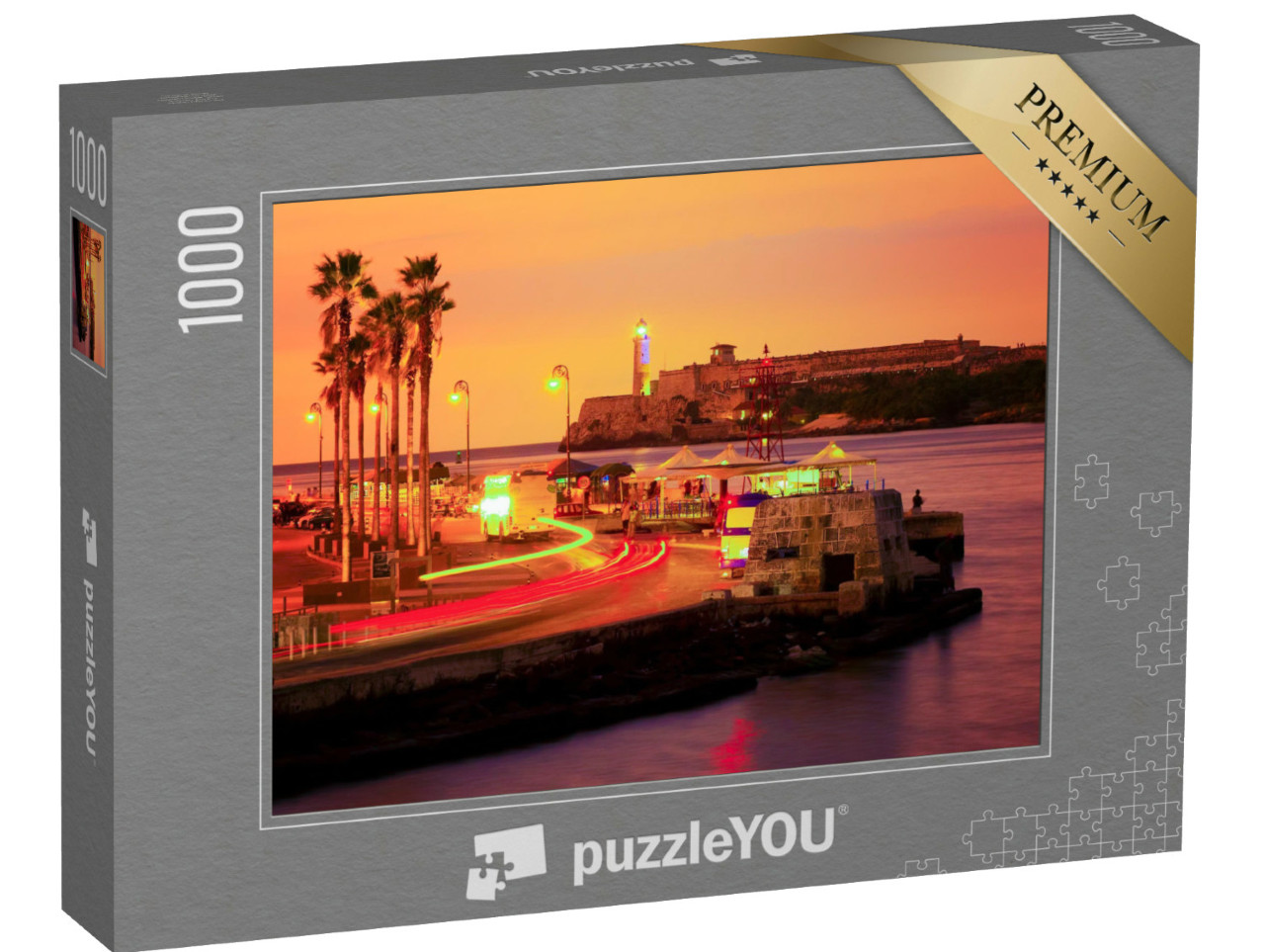 puzzle 1000 dílků „Západ slunce v Havaně s výhledem na maják El Morro“
