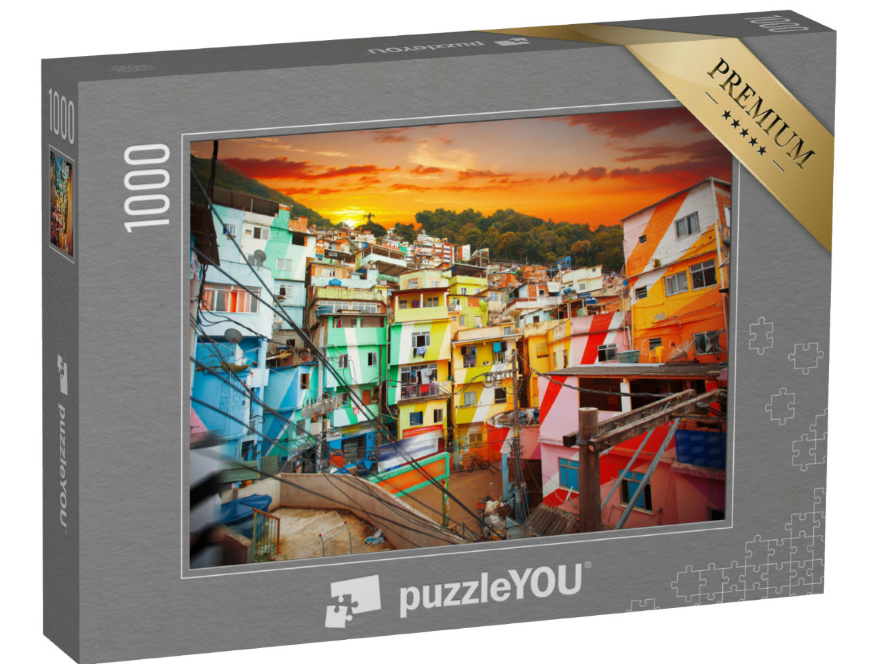 puzzle 1000 dílků „Rio de Janeiro, centrum města a favela, Brazílie“