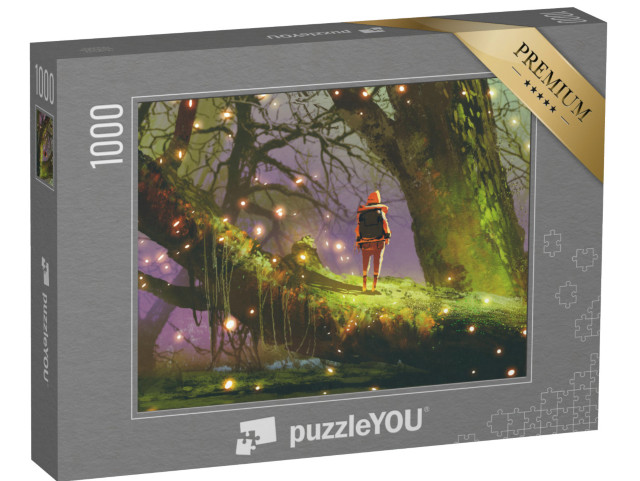 puzzle 1000 dílků „Začarovaný les - Ilustrace“