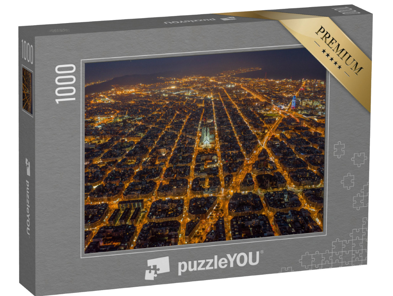 puzzle 1000 dílků „Barcelona v noci, Španělsko“