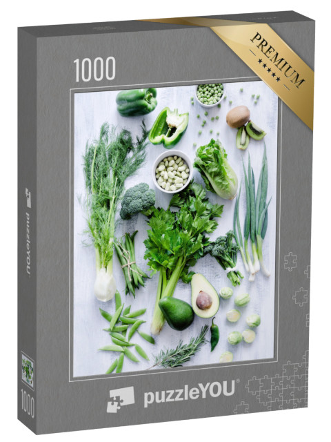 puzzle 1000 dílků „Sběr čerstvé zelené zeleniny“