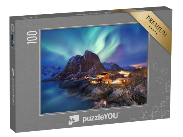 puzzle 100 dílků „Polární záře na Lofotských ostrovech, Norsko“