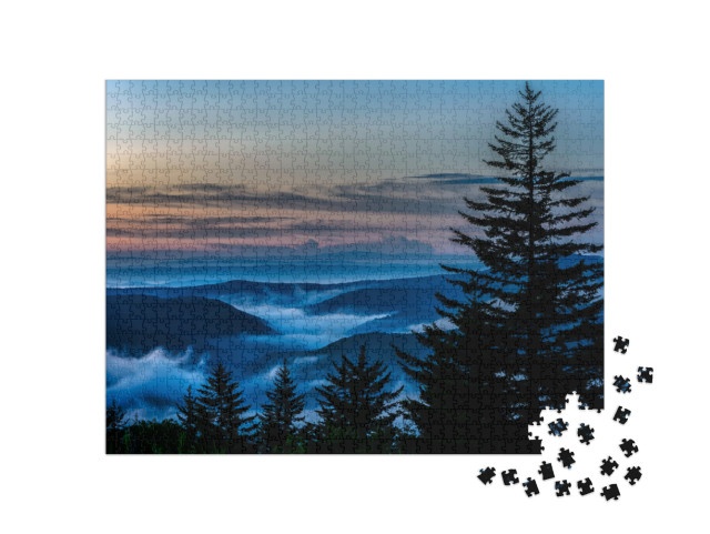 puzzle 1000 dílků „Svítání nad Highland Scenic Highway, okres Pocahontas, Západní Virginie, USA“