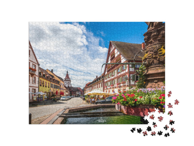 puzzle 1000 dílků „Malebné staré město Gengenbach ve Schwarzwaldu“
