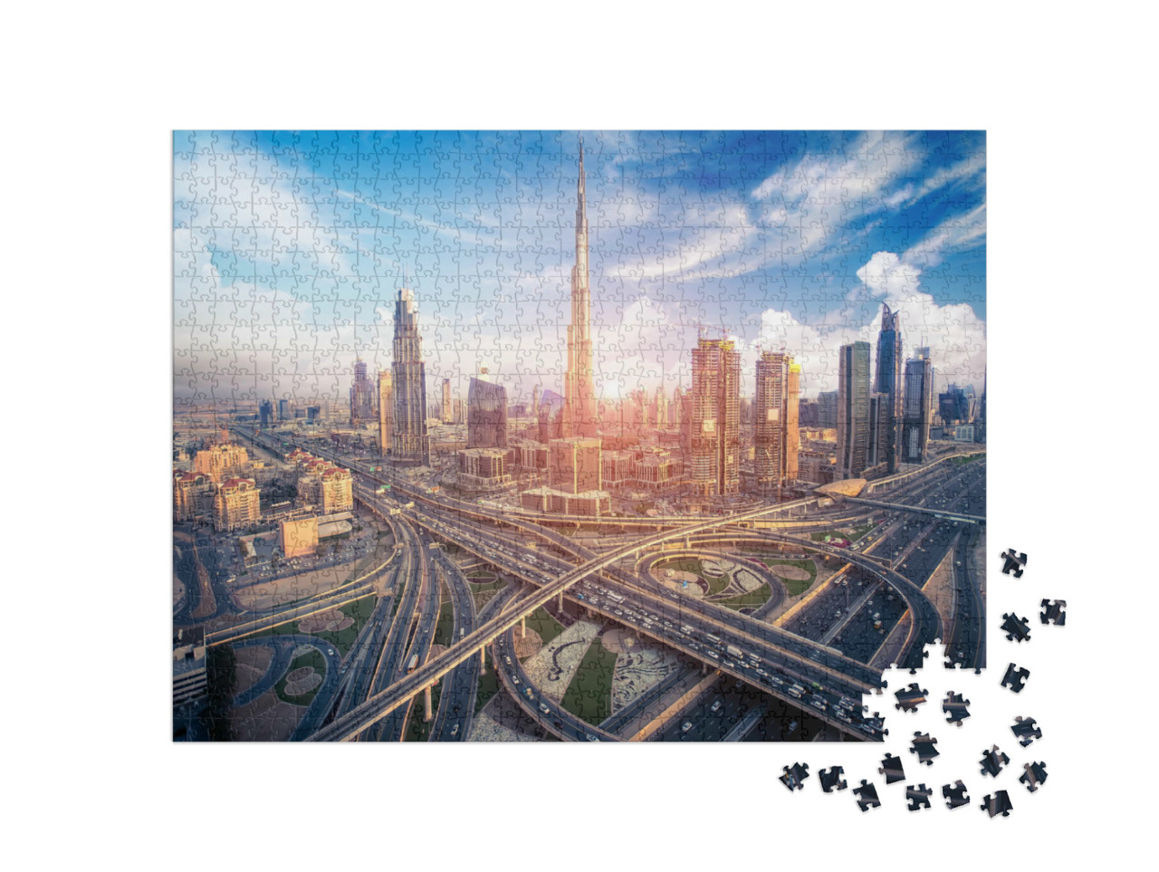 puzzle 1000 dílků „Dubajské panorama s krásným městem“