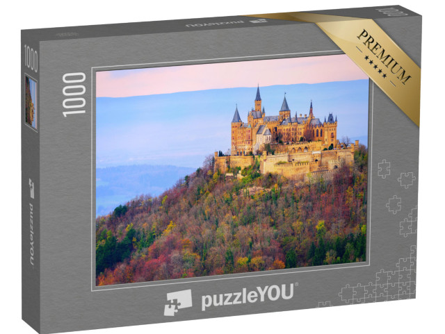 puzzle 1000 dílků „Zámek Hohenzollern za soumraku, Bádensko-Württembersko“