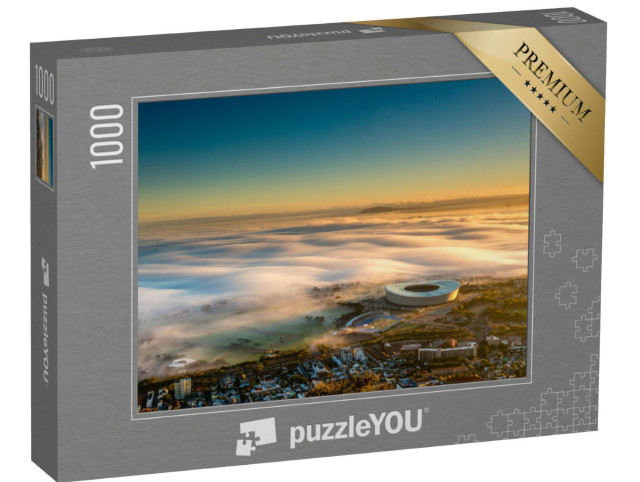 puzzle 1000 dílků „Mlhavý východ slunce nad centrem Kapského Města, Jihoafrická republika“