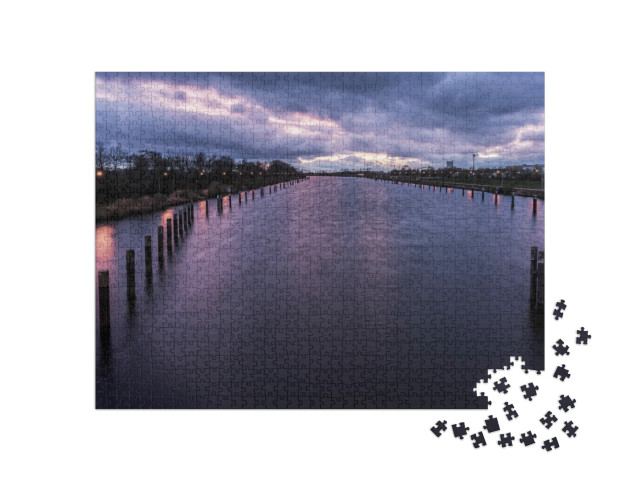 puzzle 1000 dílků „Západ slunce nad Labem“