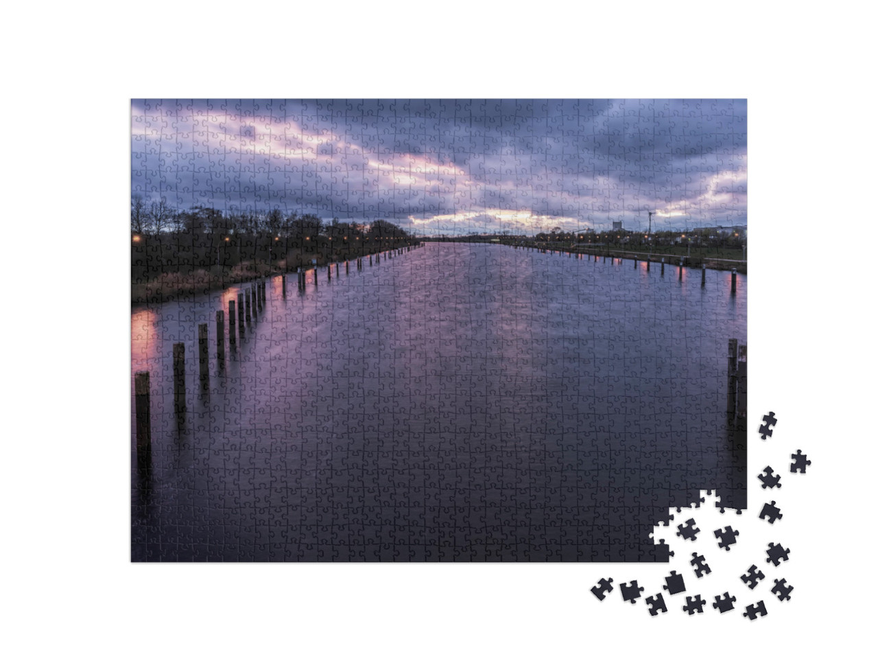 puzzle 1000 dílků „Západ slunce nad Labem“