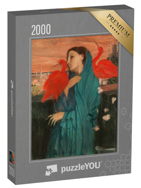 puzzle 2000 dílků „Edgar Degas - Mladá žena s ibisem“