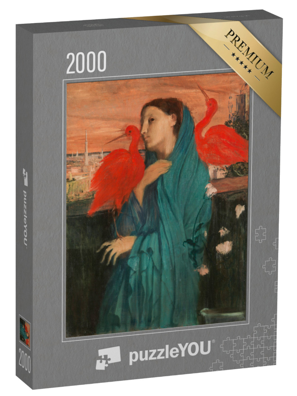 puzzle 2000 dílků „Edgar Degas - Mladá žena s ibisem“