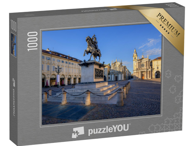 puzzle 1000 dílků „Piazza San Carlo a bronzový pomník Emanuela Philiberta v Turíně“