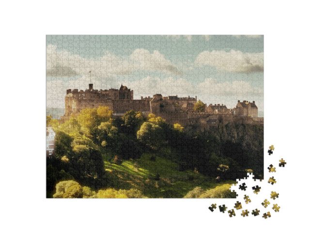 puzzle 1000 dílků „Majestátní Edinburský hrad, Skotsko“
