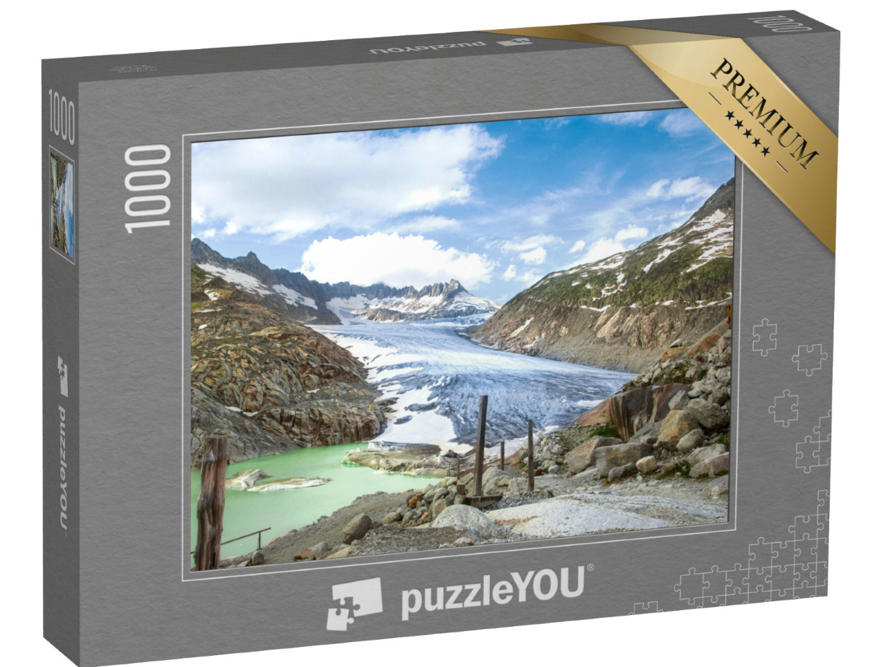 puzzle 1000 dílků „Ledovec Rhone ve švýcarských Alpách“