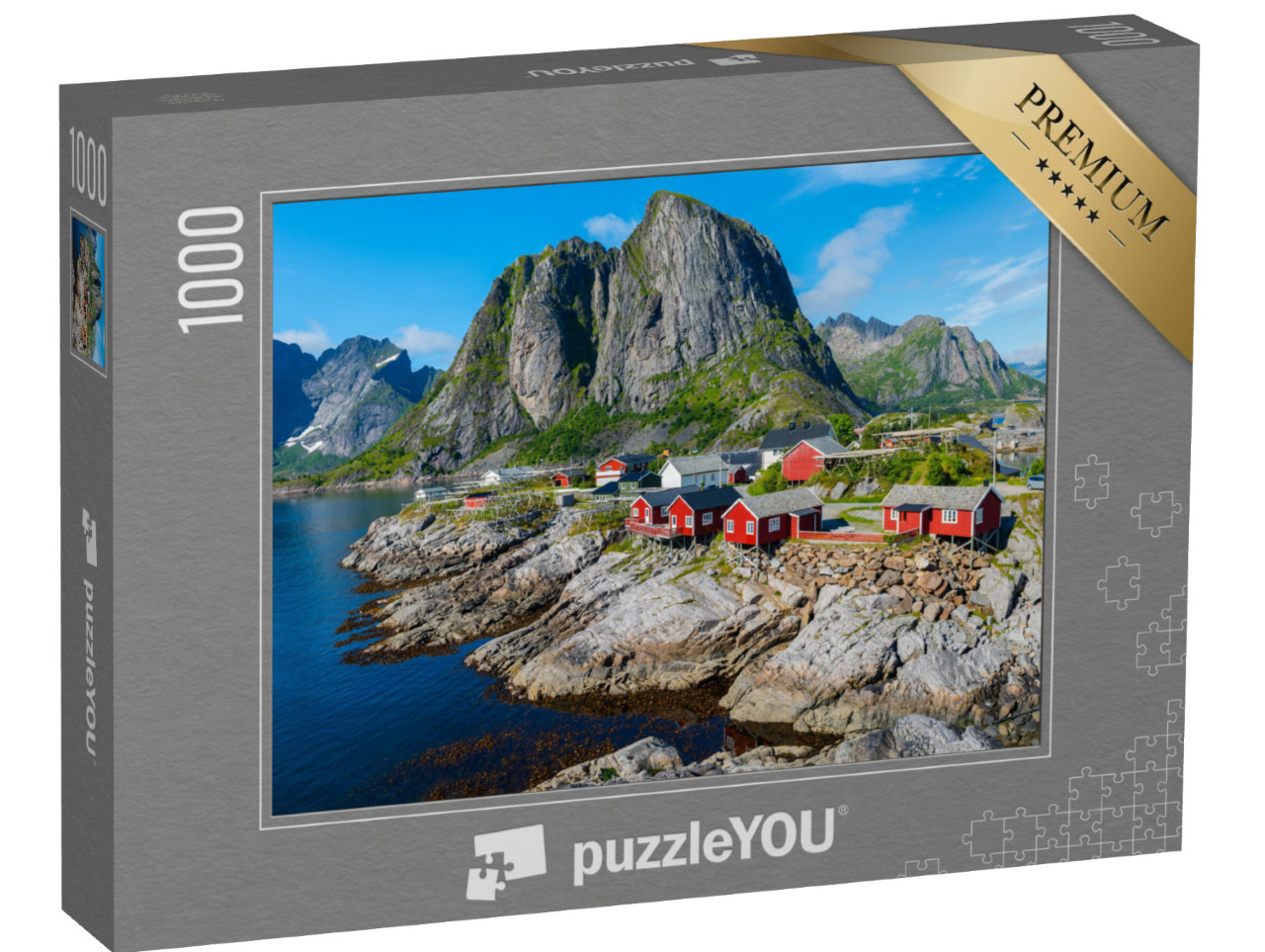 puzzle 1000 dílků „Letní krajina na Lofotských ostrovech, Norsko“