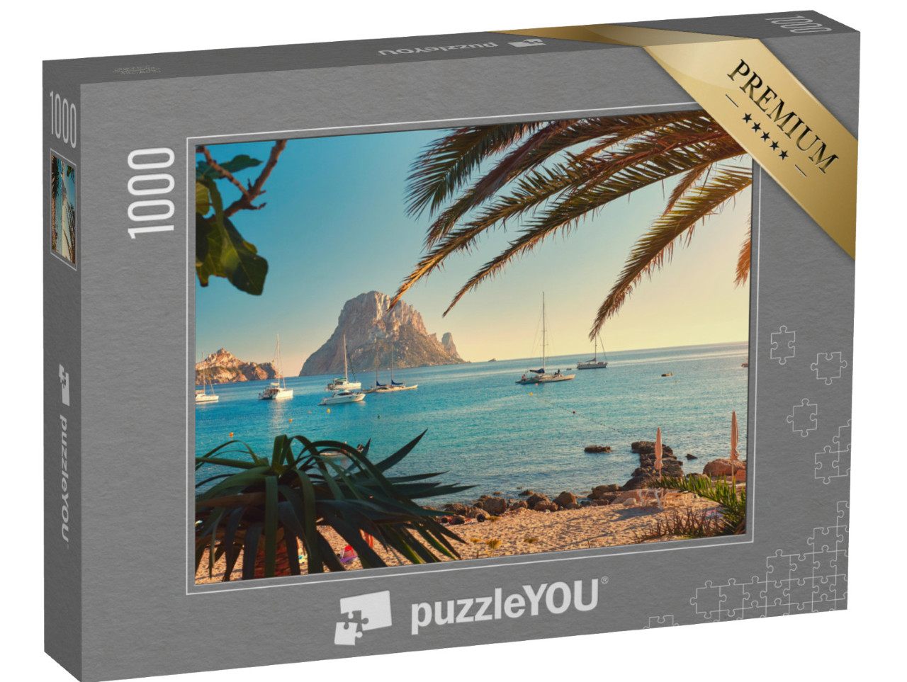 puzzle 1000 dílků „Cala d'Hort s výhledem na Es Vedra, Ibiza, Španělsko“