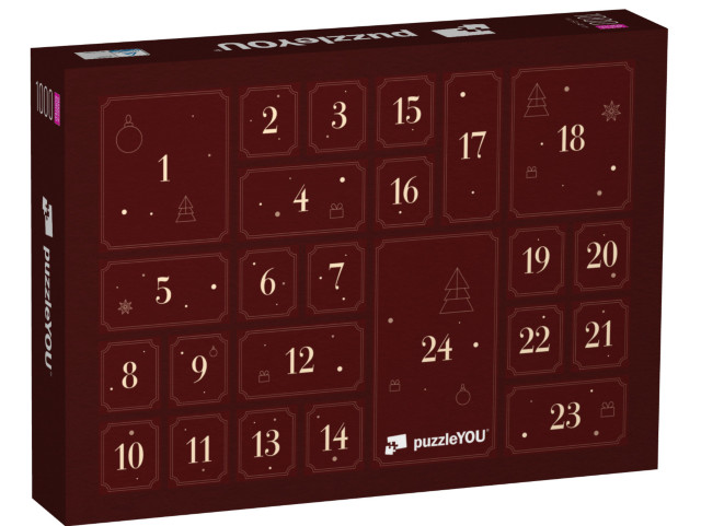 Puzzle-adventní kalendář „Červená telefonní budka: pamětihodnost Londýna, Anglie“