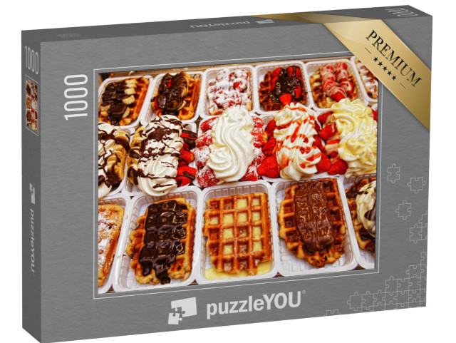 puzzle 1000 dílků „Lahodné belgické vafle v Bruselu“