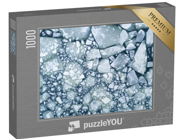 puzzle 1000 dílků „Bílý led a tmavá voda v zimě“