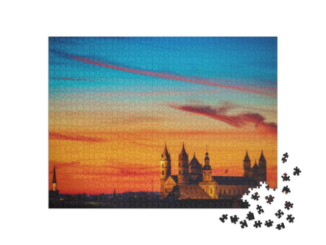 puzzle 1000 dílků „Katedrála svatého Petra za večerního soumraku, Worms“
