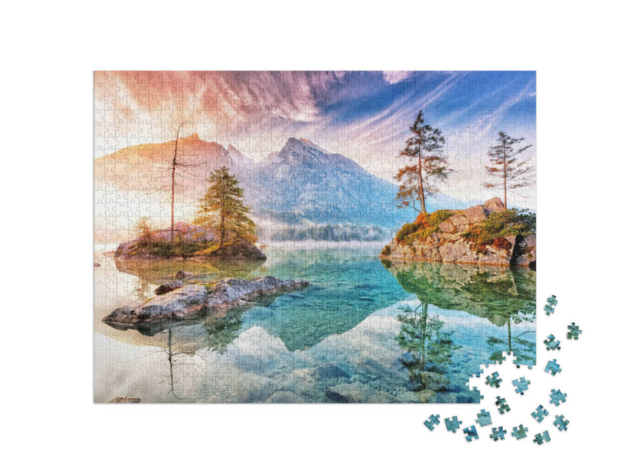 puzzle 1000 dílků „Hintersee v Národním parku Ramsau, Německo“