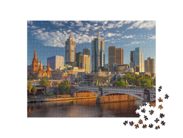 puzzle 1000 dílků „Melbournské panorama při východu slunce“