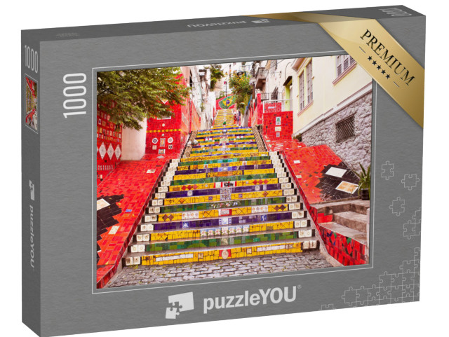 puzzle 1000 dílků „Slavné veřejné schodiště Escadaria Selaron v Rio de Janeiru, Brazílie“