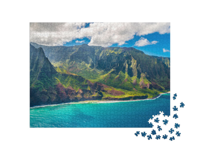 puzzle 1000 dílků „Pohled na pobřeží Napali na ostrově Kauai na Havaji“