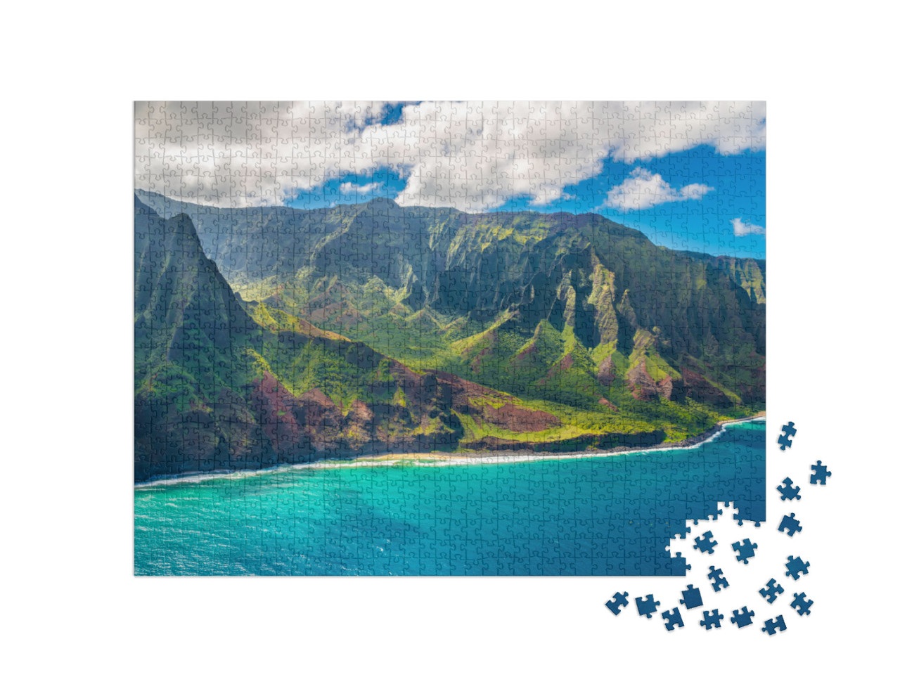 puzzle 1000 dílků „Pohled na pobřeží Napali na ostrově Kauai na Havaji“