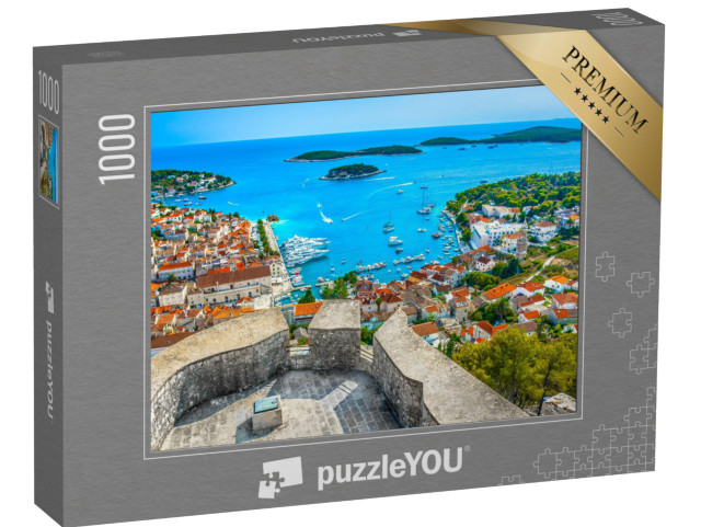 puzzle 1000 dílků „Letecký pohled na souostroví u města Hvar, Chorvatsko“