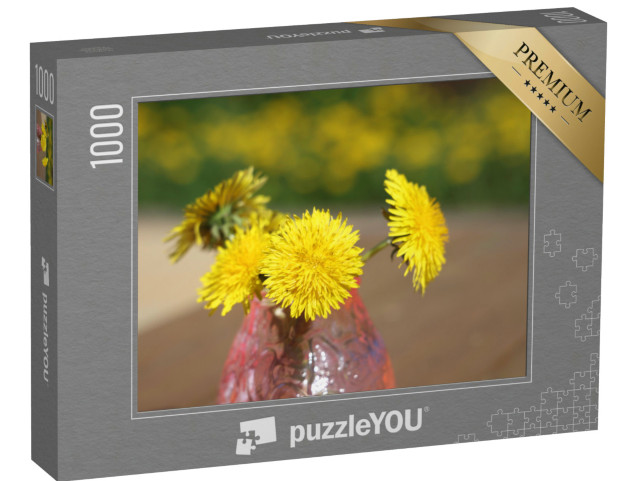 puzzle 1000 dílků „Pampelišky za slunečného dne. Pampelišky na jaře. Kvetoucí...“