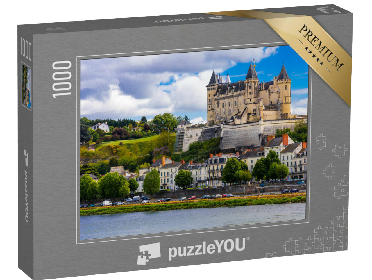 puzzle 1000 dílků „Středověký hrad v Saumuru, údolí Loiry, Francie“