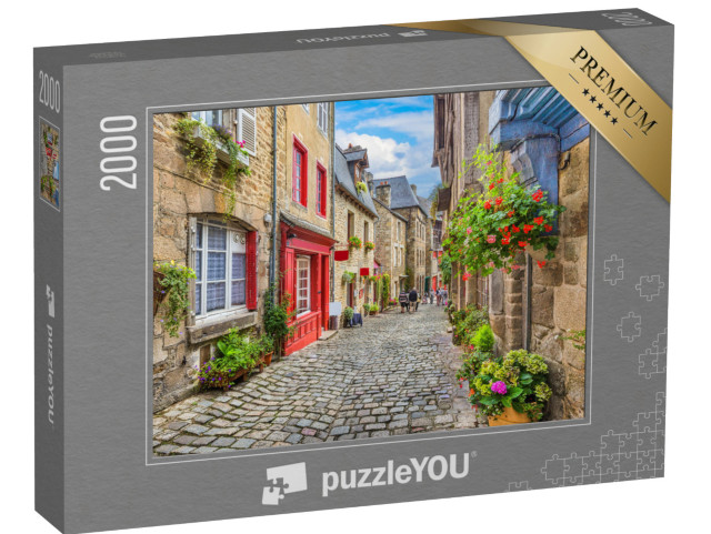 puzzle 2000 dílků „Krásný výhled na malebnou úzkou uličku s historickými tradičními domy“