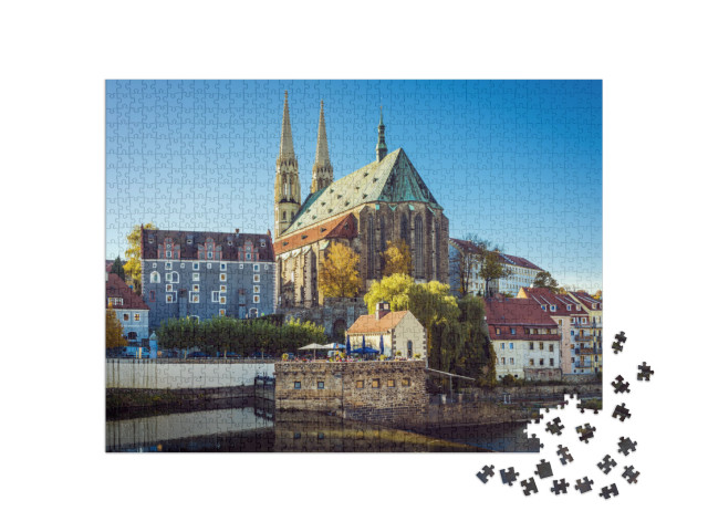 puzzle 1000 dílků „Pohled na kostel svatého Petra na Nise v Görlitz, Německo“