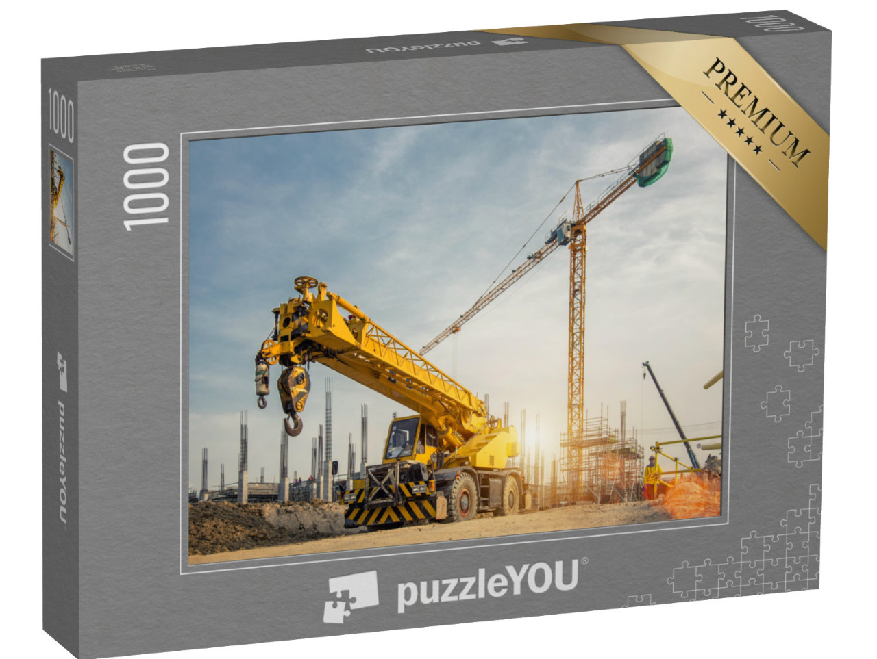 puzzle 1000 dílků „Jeřáby na staveništi“