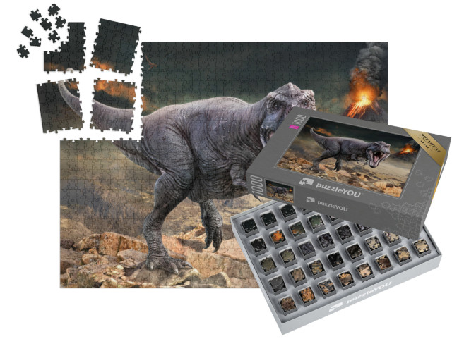 SMART SORTED® | Puzzle 1000 dílků „3D ilustrace tyranosaura rexe“